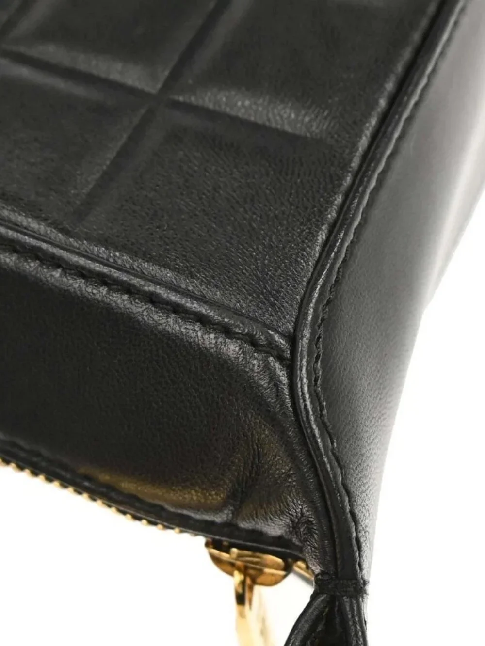 Chanel Black Lambskin Choco Bar Shoulder Bag 179183